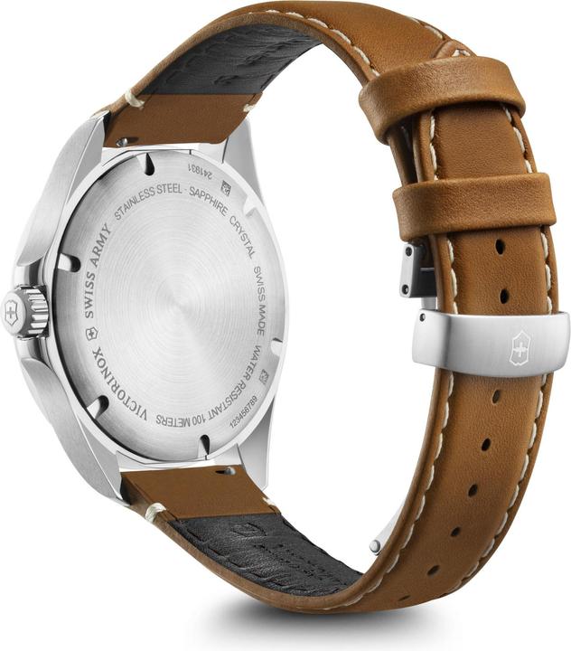 Immagine prodotto Victorinox FieldForce GMT Ø42, quadrante bianco argento, rivestimento marrone (Fatto in Svizzera, 42 mm)