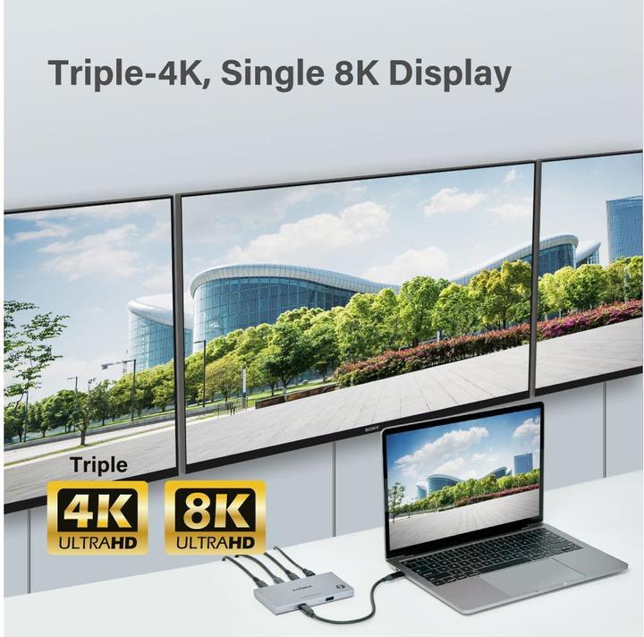 Produktbild edimax TD-405BP Notebook-Dockingstation & Portreplikator Verkabelt Thunderbolt 4 (Thunderbolt, 4 Ports)