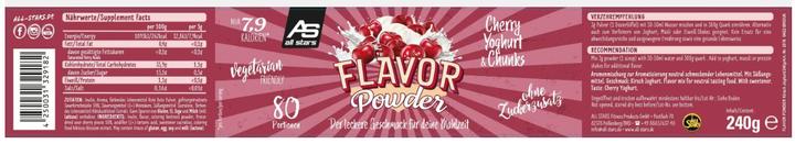 Nutritional values and ingredients All Stars Flavor Powder (240G can) (Cherry Yoghurt & Chunks, 1 pcs., 300 g)