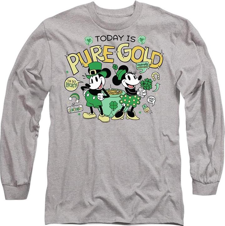 Actual product image Mickey Mouse Unisex Adult Pure Gold Minnie Mouse St Patricks Day T-Shirt (S)