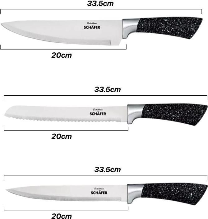 Image du produit Schäfer IT-Systems Set de couteaux Bloc de couteaux de cuisine Set de porte-couteaux Support de couteaux