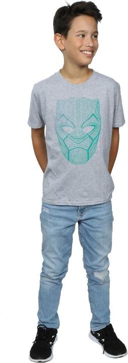 Actual product image Boys Black Panther Tribal Mask T-Shirt (152, 158)