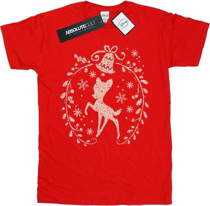 Actual product image Disney Mens Bambi Christmas Wreath T-Shirt (M)