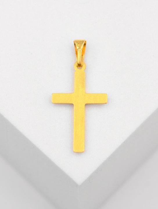 Actual product image Muau Pendant cross yellow gold 750, 26x12mm (750/18K yellow gold)