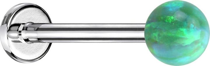 Produktbild Star Piercing Micro Labret silber mit Kugel Opal grün (ohne Messing, Chirurgenstahl 316L)