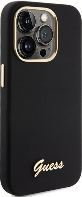 Produktbild Guess GUHCP15LSMBSLK iPhone 15 Pro 6.1" czarny/black hardcase Silicone Script Metal Logo & Frame (Apple iPhone 15 Pro)