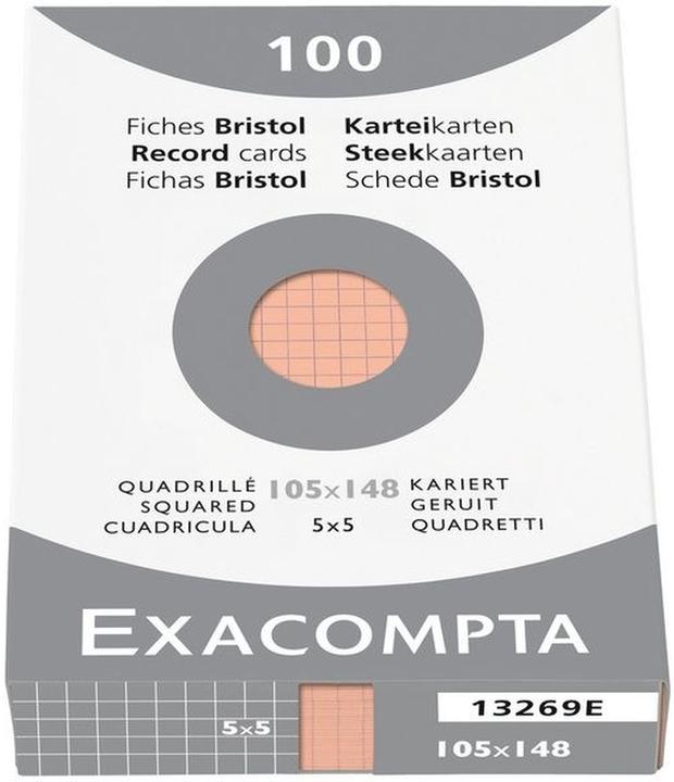 Immagine prodotto Exacompta Schede quadrate arancioni, 100 (A6, 205 g/m², 100 x)