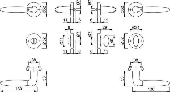Actual product image Hoppe Athinai M156/19KV/19KVS Bathroom set WC (Door handle)