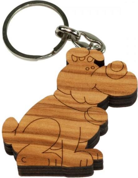 Immagine prodotto Natura Punto Set di 3 portachiavi cane, gatto e leone, in legno d'ulivo, marrone, 5 x 5 cm