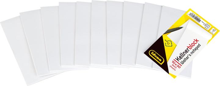 Actual product image Idena Waiter's pad 10s 7x15cm blank FSC mix (Plain)