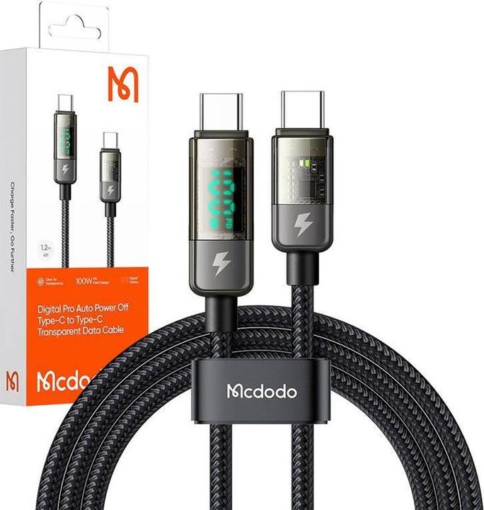Produktbild Mcdodo CA-3610 USB-C to USB-C cable, auto power off, PD 100W, 1.2m (black) (1.20 m)