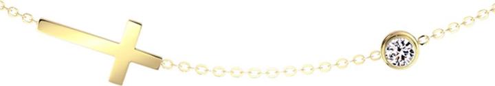 Immagine prodotto Star Piercing Kette vergoldet Anhänger Kugel Kristall silber und Kreuz (senza ottone, Acciaio chirurgico 316L)