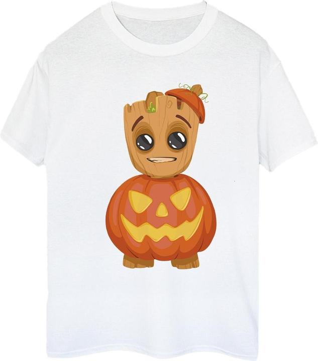 Actual product image I Am Groot Womens/Ladies Groot Pumpkin Cotton Boyfriend T-Shirt (XL)
