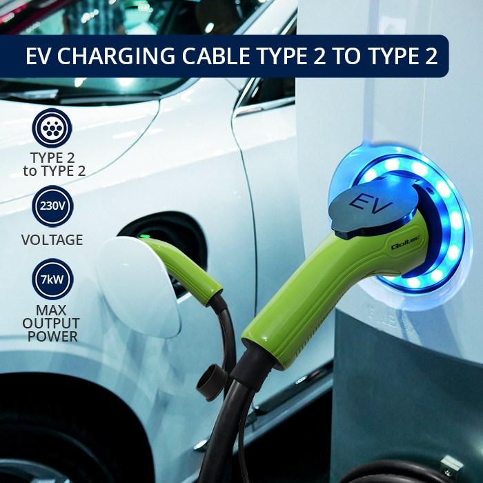 Produktbild Qoltec Kabel EV Typ 2 (7 kW, 32 A, 5 m)