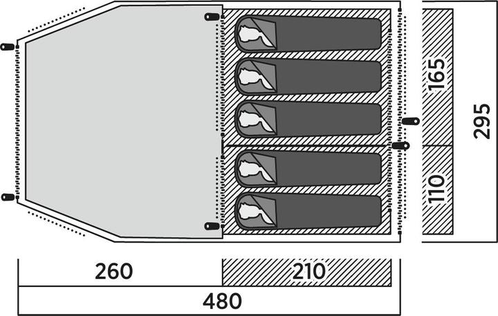 Actual product image Easy Camp Menorca 500 (Tunnel tent, 11.30 kg, 5 persons)