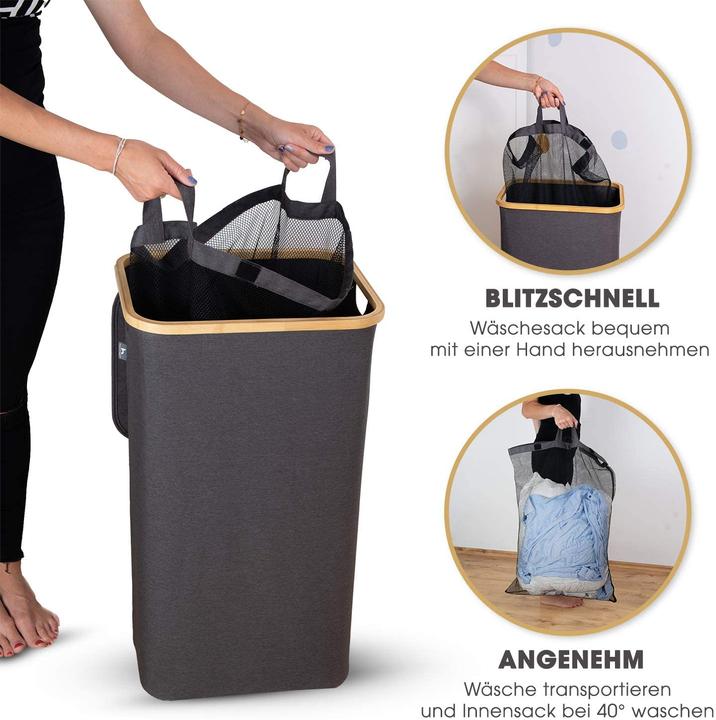 Actual product image Hennez Laundry basket with lid (100 l)