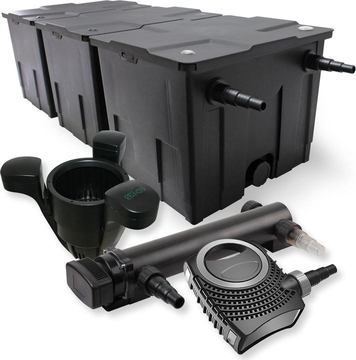 Actual product image SunSun 3-chamber Filter Set 90000l 36W UVC 3er Pond Clarifier NEO10000 80W Pump Skimmer