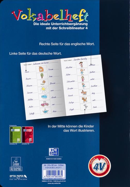 Actual product image Oxford Vocabulary book A4 (A4, Lined, Hardcover)