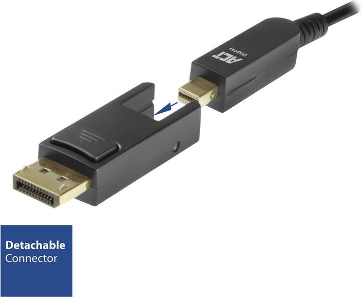 Produktbild 30 meter DisplayPort 1.4 ive Optical Cable 8K with detachable connector DisplayPort male (30 m, DisplayPort)