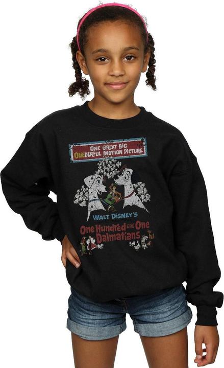 Actual product image Disney Girls 101 Dalmatians Retro Poster Sweatshirt (152, 158)