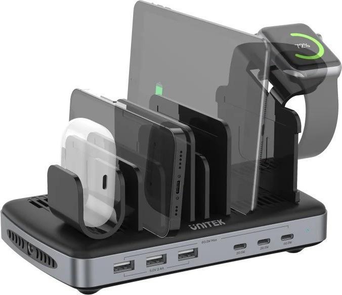 Immagine prodotto Unitek STAZIONE DI RICARICA 3X USB-A 20W 3X USBC PD 80W (80 W)