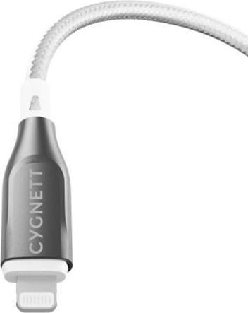 Actual product image Cygnett Armoured Lightning to USB-A cable, white, 2 m (2 m, USB 1.0)