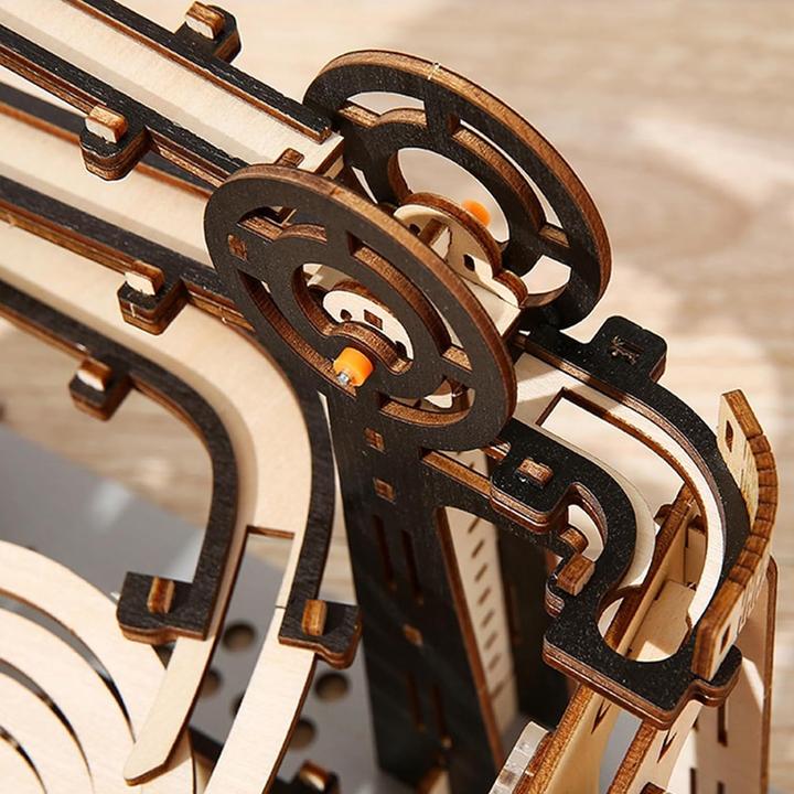 Image du produit The Toy Company 3D Holz Kugelbahn, Murmelbahn Puzzle aus Holz, batteriebetrieben