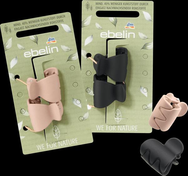 Produktbild dm ebelin Haarklammern recycelt mini schwarz / rosa