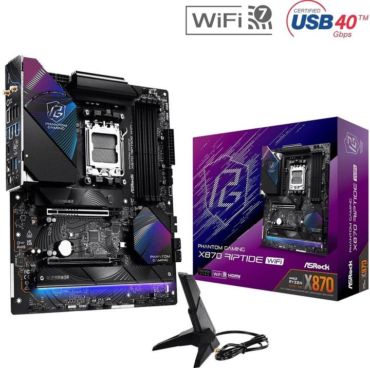 Produktbild AsRock Phantom Gaming X870 Riptide WiFi (AM5, AMD X870, ATX)