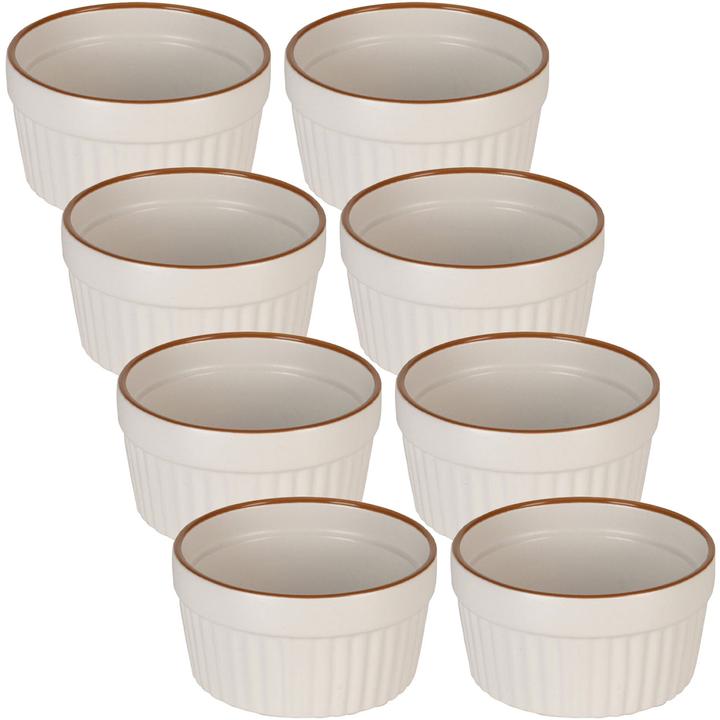 Actual product image Excellent Houseware 8er-Set Souffléförmchen, je 200 ml, beige