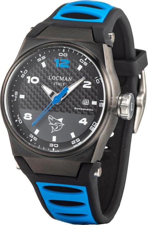 Produktbild Locman Italy Herrenuhr Mare blau/schwarz Automatik Ref. 0556 (Analoguhr, 44 mm)