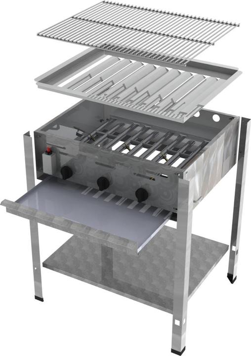 Actual product image ChattenGlut 3-burner gas roaster with grid (13.50 kW)