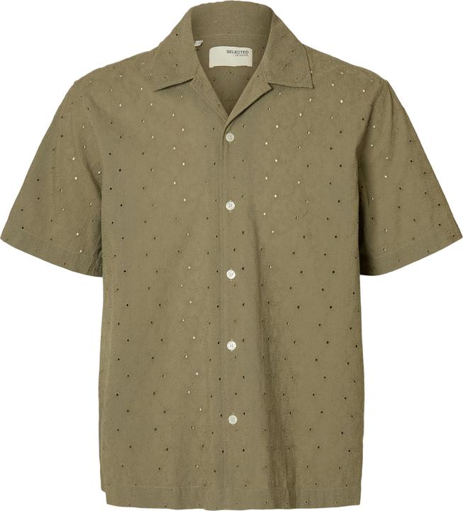 Selected Homme Broderie Anglaise Kurzarmhemd