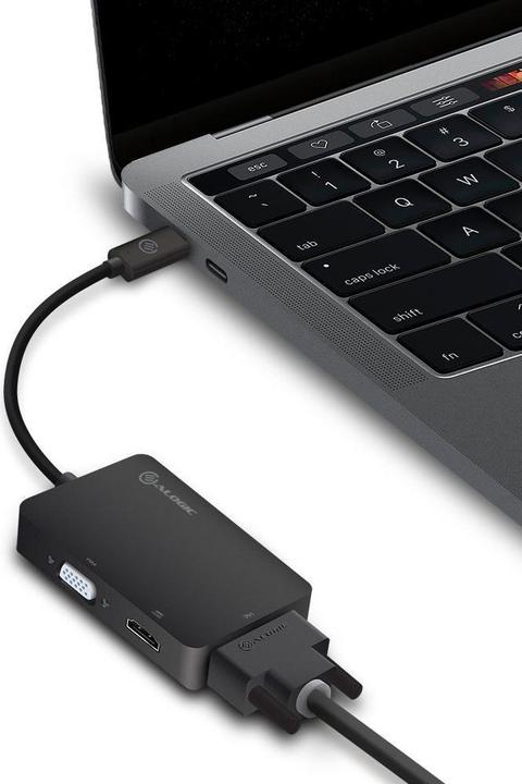 Produktbild Alogic Adapter 3-in-1 USB-C to HDMI DVI VGA M/3F schwarz (USB Typ-C, 1.50 cm)