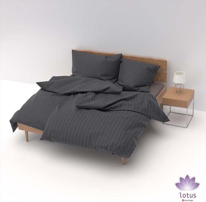 Image du produit Lotus Bettwaren Parure de lit en satin seersucker uni (Housse de couette, 160 x 240 cm)