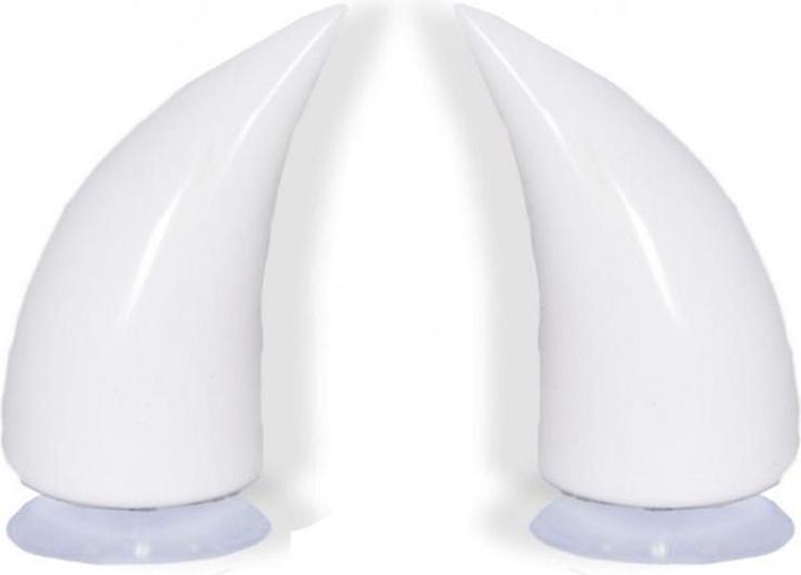 Actual product image JTI Decoration for motorbike helmet - white devil horns