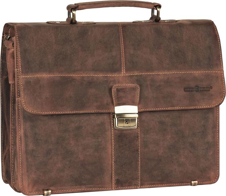 Greenburry Vintage Aktentasche Leder 38 cm mit 2 Hauptfächern