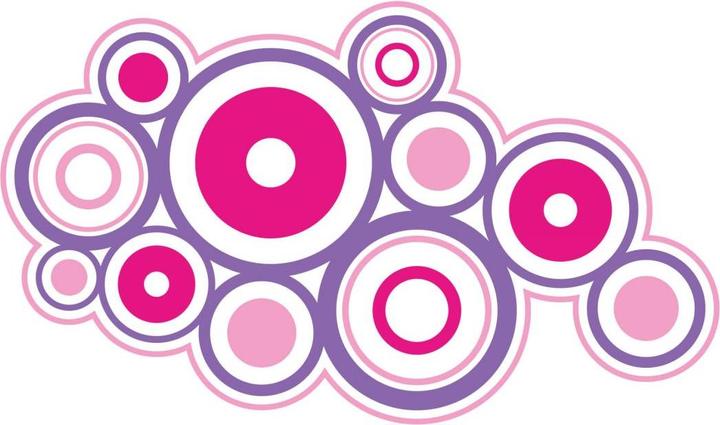 Produktbild Trenddeko Retro Ringe pink (60 x 35 cm)