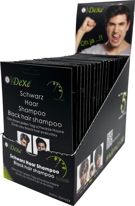 Image du produit Dexe Shampooing noir Shampooing noir pour cheveux noirs 25 ml*24 (600 ml, Shampoing liquide)