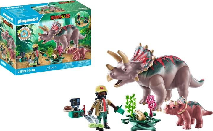 Actual product image Playmobil Triceratops with young animal (71821, Playmobil dinos)