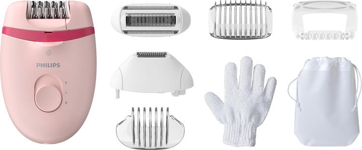 Produktbild Philips Corded Compact Epilator BRE285/00 Satinelle Essential Baltas/Rožinė, Corded