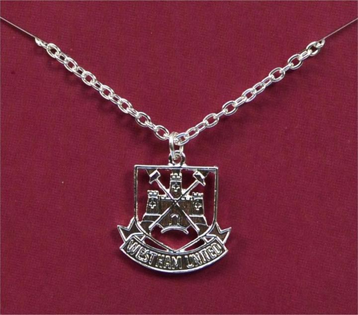 Actual product image West Ham United FC West Ham FC Official Silver Plated Football Crest Pendant & Chain (100% synthetic material)