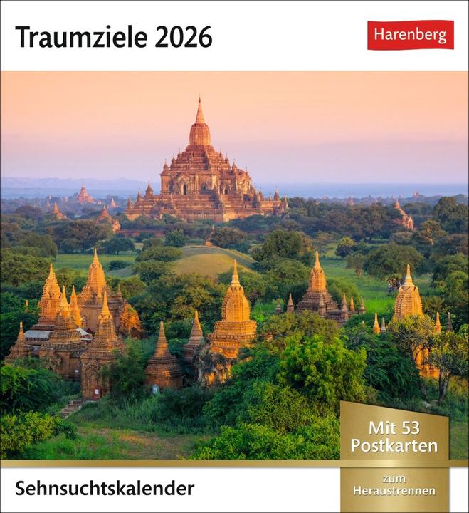 Produktbild Harenberg Traumziele Sehnsuchtskalender 2026 - Wochenkalender mit 53 Postkarten (Deutsch)