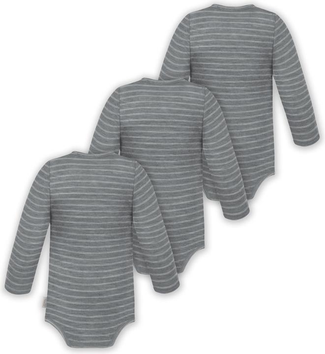 Actual product image Normani 3-pack multipack baby bodysuit merino long-sleeved body with buttons - 9345 (62)