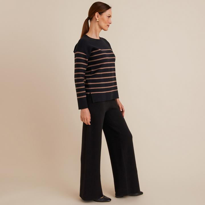Immagine prodotto Anne Weyburn Maglia a righe a maglia fine con scollo rotondo (50)