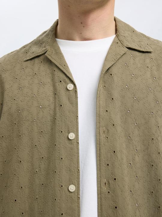 Image du produit Selected Homme Broderie Anglaise Chemise à manches courtes (XL)