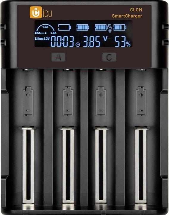 ICUserver ICU SmartCharger Ladegerät LiIon, NiMH, NiCd 14500, 16340, 18350, 18650, 21700 (Chargers without battery)