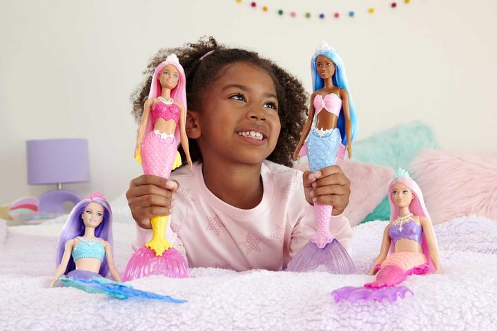 Image du produit Barbie Poupée sirène Dreamtopia (ronde, cheveux roses), jouets à partir de 3 ans
