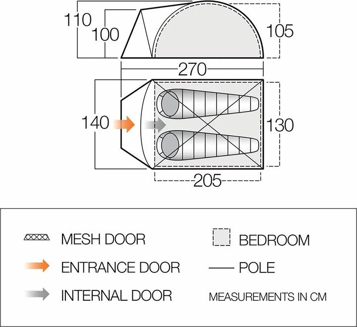Image du produit Vango Tay 200 (Tente igloo, 3.31 kg, 2 personnes)
