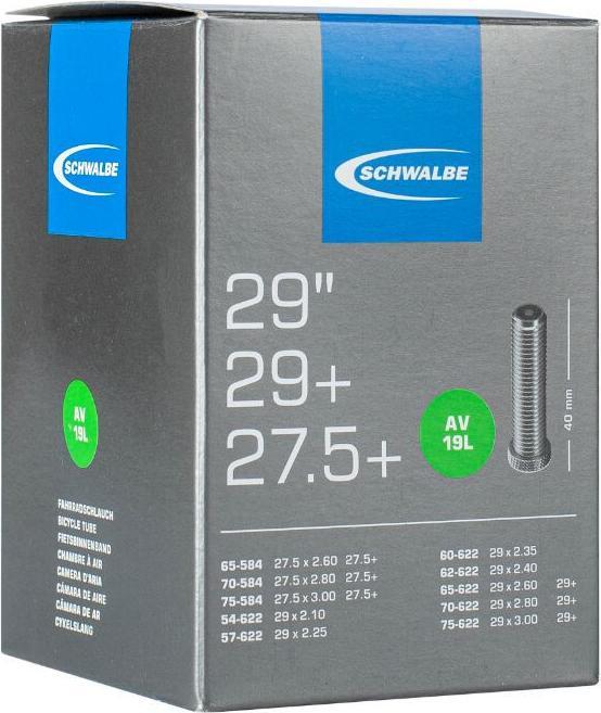 Produktbild Schwalbe Schlauch 27.5" / 28" / 29" AV19L, 54/75-622, AV 40mm (Schrader (AV), 29", 27.5", 28", 40 mm)